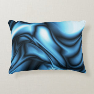 Blaue Seidenwelle Dekokissen