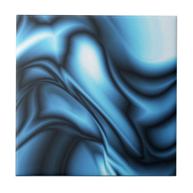 Blaue Seidenwelle Fliese (Vorderseite)