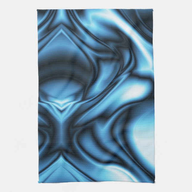 Blaue Seidenwelle Geschirrtuch (Vertikal)