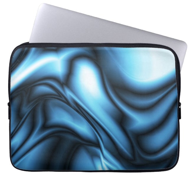 Blaue Seidenwelle Laptopschutzhülle (Vorderseite)