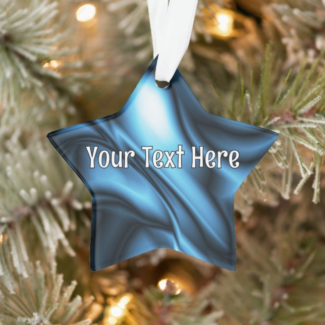 Blaue Seidenwelle Ornament (Baum)