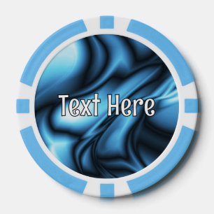 Blaue Seidenwelle Pokerchips