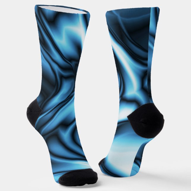Blaue Seidenwelle Socken (Gewinkelt)