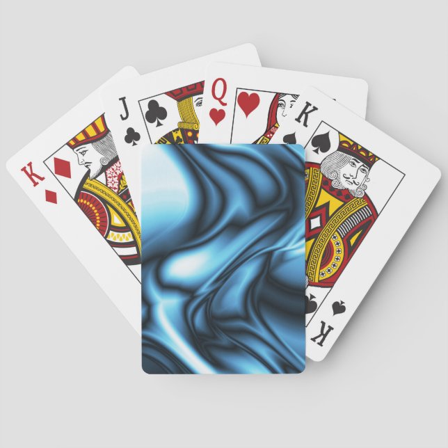 Blaue Seidenwelle Spielkarten (Rückseite)