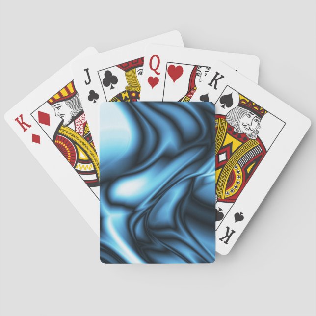 Blaue Seidenwelle Spielkarten (Rückseite)