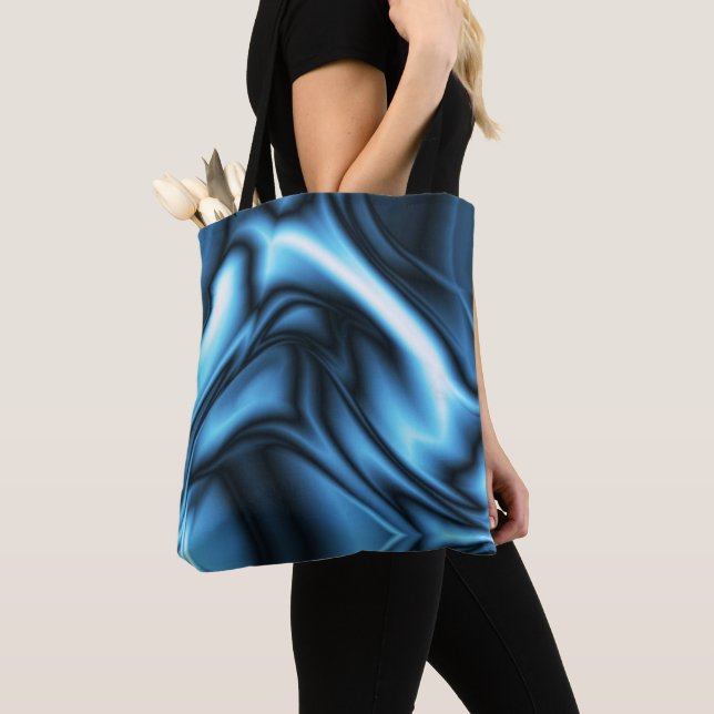 Blaue Seidenwelle Tasche (Von Nahem)