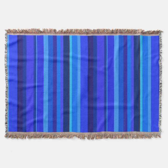 Blaue senkrechte Streifen Decke (Vorderseite)