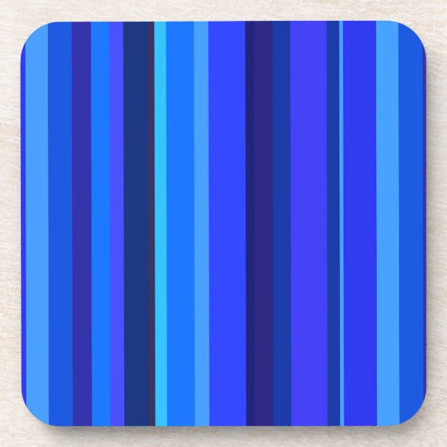 Blaue senkrechte Streifen Getränkeuntersetzer (Vorderseite)