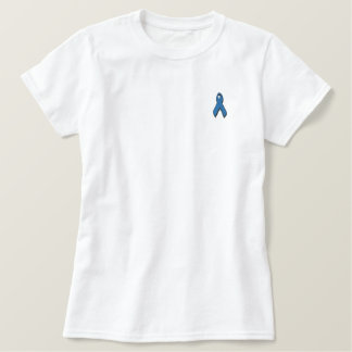 Blaue Sensibilisierungsbänder Besticktes T-Shirt