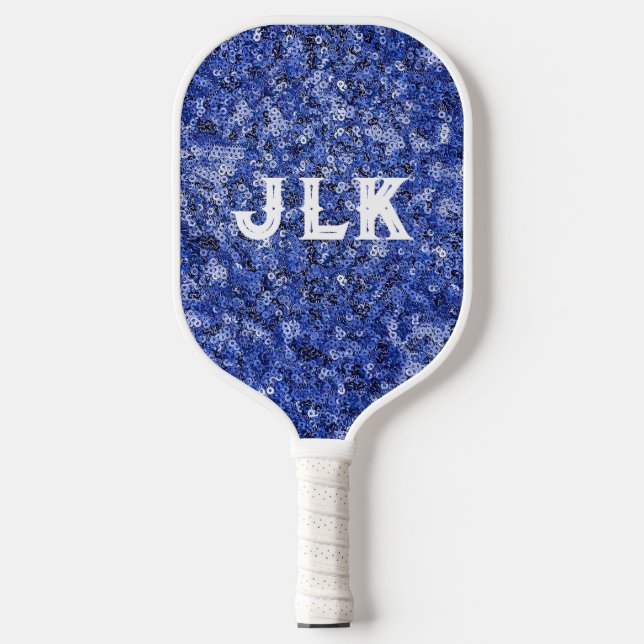 Blaue Sequenzsignatur Pickleball Schläger (Vorderseite)