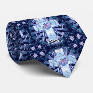 Blaue Serenity-Krawatte mit Kreuz Krawatte