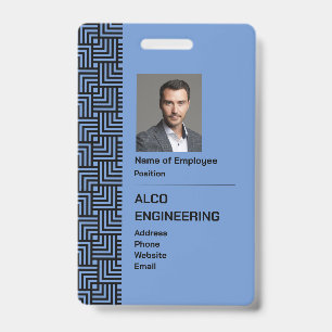 Blaue Sicherheitsausweis-Foto-Marke - Vertikal Ausweis