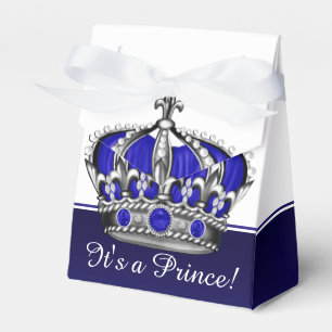 Blaue Silber-Kronenprinz-Junge-Baby-Party Geschenkschachtel