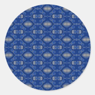 Blaue Silber-Mosaik-Aufkleber Runder Aufkleber