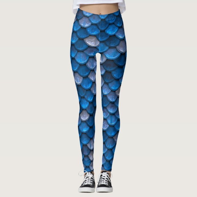 Blaue Silbermedaille Leggings (Vorderseite)