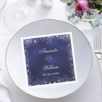 Blaue Silberne Glitzer heißen Herzhochzeit