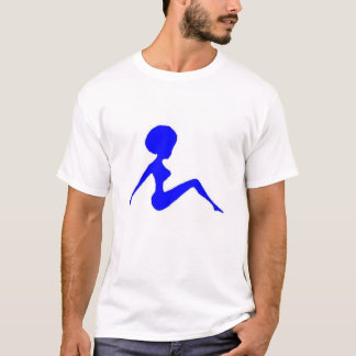 blaue Silhouette T-Shirt