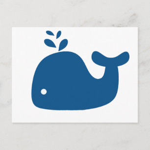 Blaue Silhouette Whale Postkarte