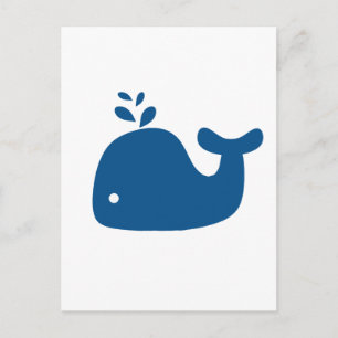 Blaue Silhouette Whale Postkarte