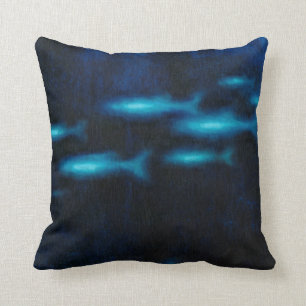 Blaue Silhouetten Kissen
