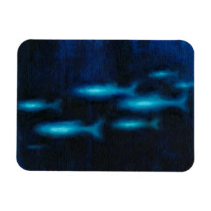 Blaue Silhouetten Magnet