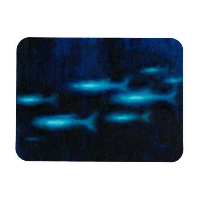 Blaue Silhouetten Magnet (Horizontal)
