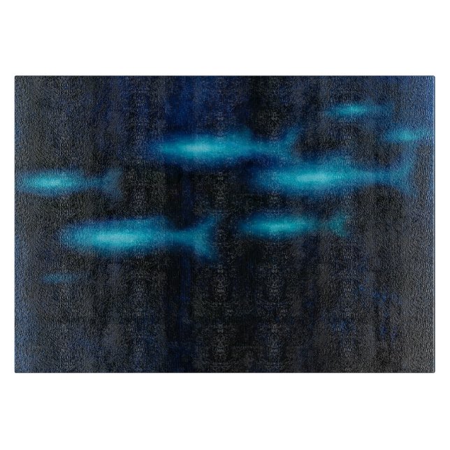 Blaue Silhouetten Schneidebrett (Vorderseite)
