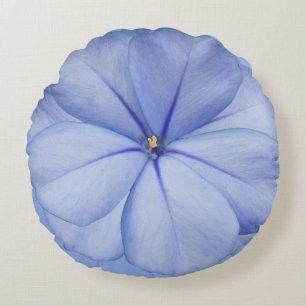 Blaue Singrün-Blumen-rundes Kissen