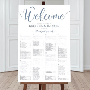 Blaue Sitzkarte Alphabetisierungsplan Poster