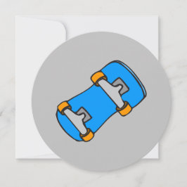 Blaue Skateboard mit orangefarbenen Rädern