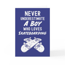 Blaue Skateboarding-Karten für Jungen für Kinder S