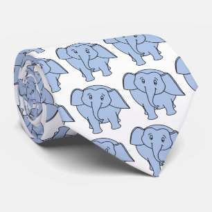 Blaue Sleepy Elephant Pattern Krawatte