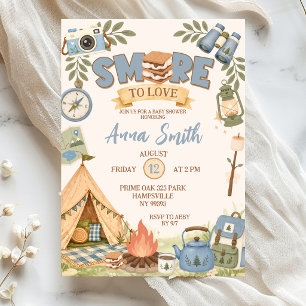 Blaue Smore To Love Babyparty-Einladung Einladung
