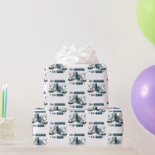 Blaue Sneakers wie Vater, wie Sohn Geschenkpapier