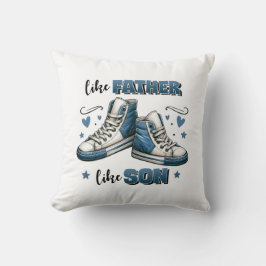 Blaue Sneakers wie Vater, wie Sohn Kissen