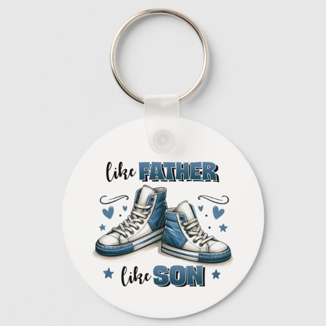 Blaue Sneakers wie Vater, wie Sohn Schlüsselanhänger (Vorderseite)