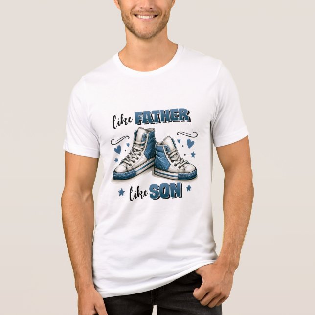 Blaue Sneakers wie Vater, wie Sohn Tri-Blend Shirt (Vorderseite)