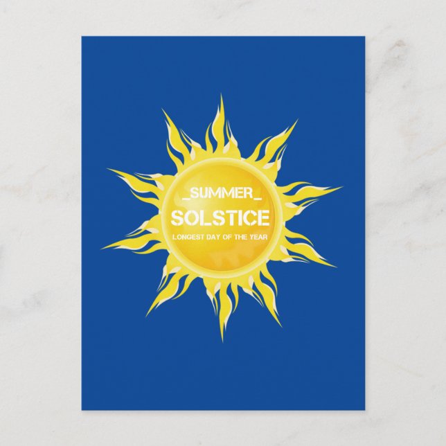 Blaue Sommersonne am längsten Tag des Jahres Postkarte (Vorderseite)