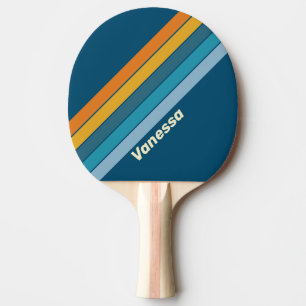 Blaue Sonne gestreift mit Namen Tischtennis Schläger