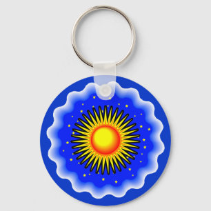 Blaue Sonne Schlüsselanhänger