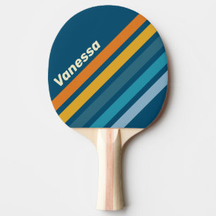 Blaue Sonne Winklige Streifen mit Namen Tischtennis Schläger