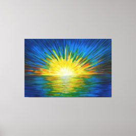 Blaue Sonnenaufgangsreflektionen Leinwanddruck