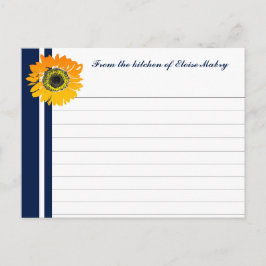 Blaue Sonnenblume Personalisierte Rezeptionskarten Postkarte