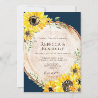 Blaue Sonnenblume Rustikale Holzhochzeit