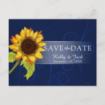 Blaue Sonnenblume/UAWG Hochzeit Postkarte