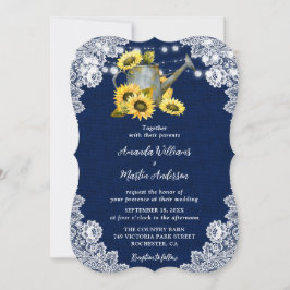 Blaue Sonnenblumen-Wasserpfeife kann Hochzeit begr Einladung