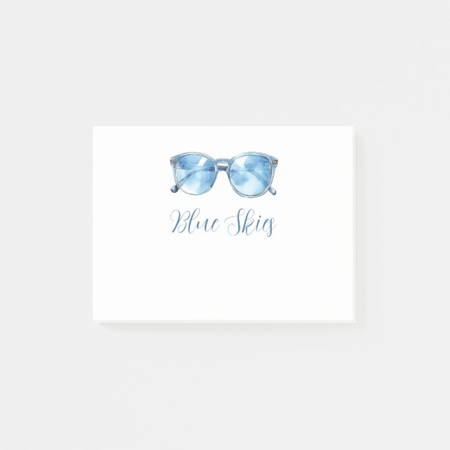 Blaue Sonnenbrille Post-it Klebezettel (Vorderseite)