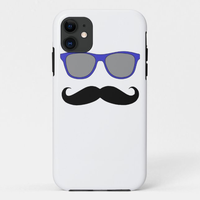 Blaue Sonnenbrille und schwarzer Schnurrbart Case-Mate iPhone Hülle (Rückseite)