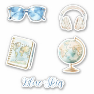 Blaue Sonnenbrillen Aufkleber
