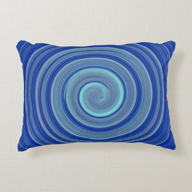 Blaue Spirale Dekokissen (Vorderseite)